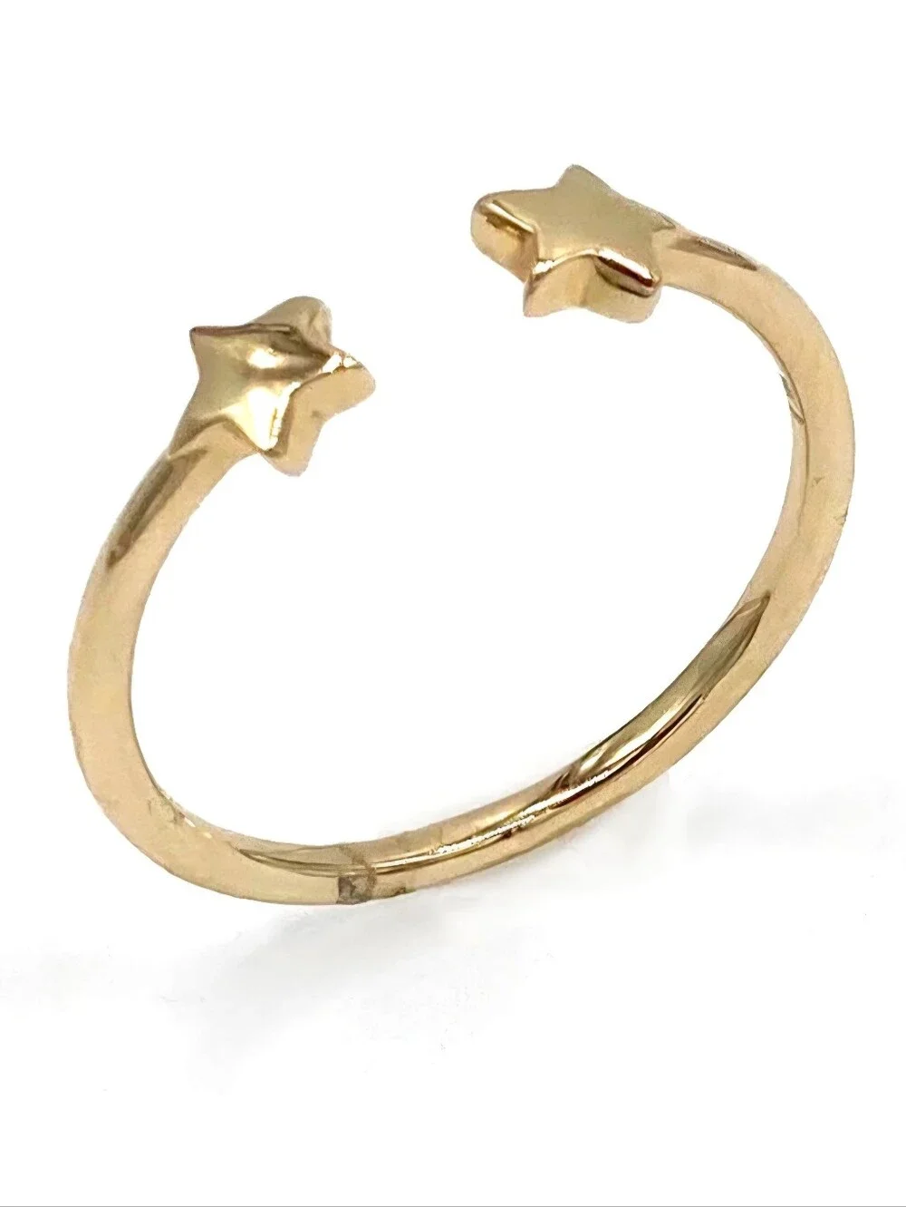 Gold Ring Double Shooting Star Open Cuff Fashion Jewelry Accessories Size 6.5